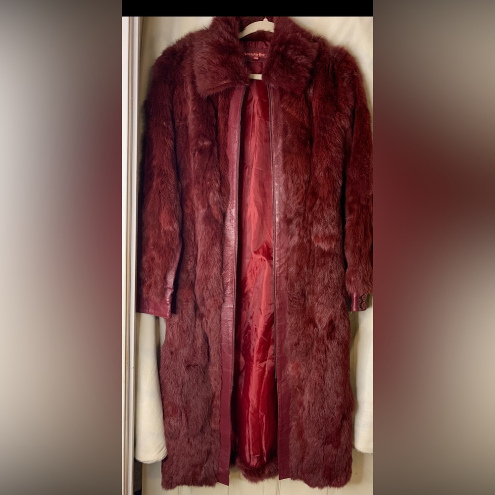 Burgundy Fur Coat